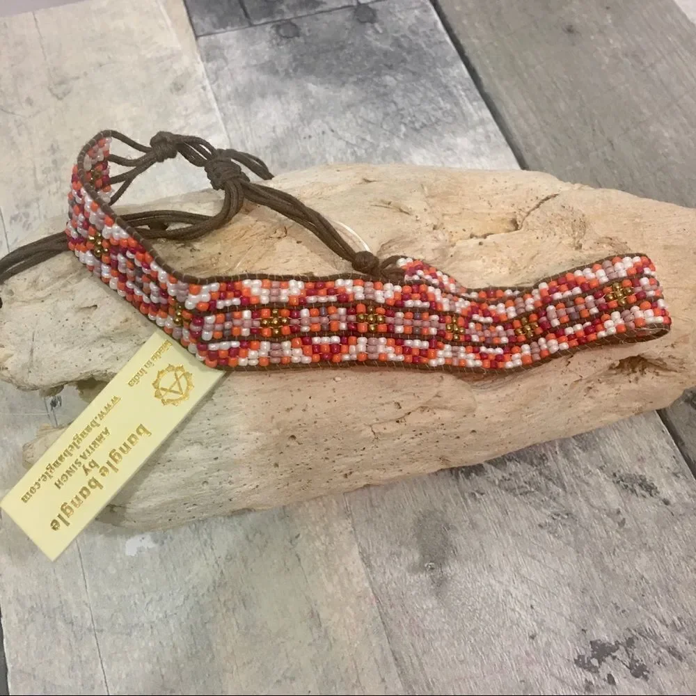 Amrita Singh Aztec Beaded Slide Close Choker